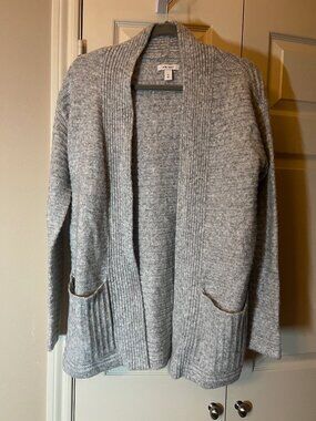Women's Nine West Open-Front Knit Gray Cardigan - Size XS